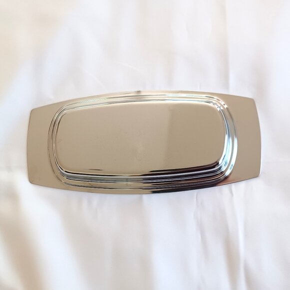 Vintage Butter Dish Mid Century Modern Chrome Finish and Glass - Picture 4 of 5